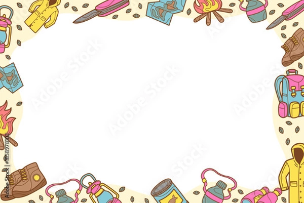 Fototapeta camping equipment outer frame rectangle