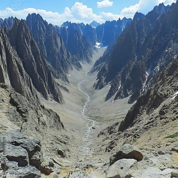 Obraz Mountain valley view from high elevation