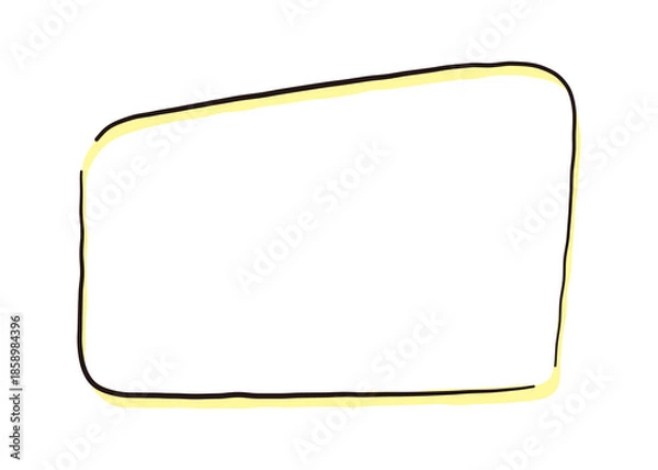 Obraz ペンで手描きされたシンプルで可愛い四角い吹き出しのイラスト素材