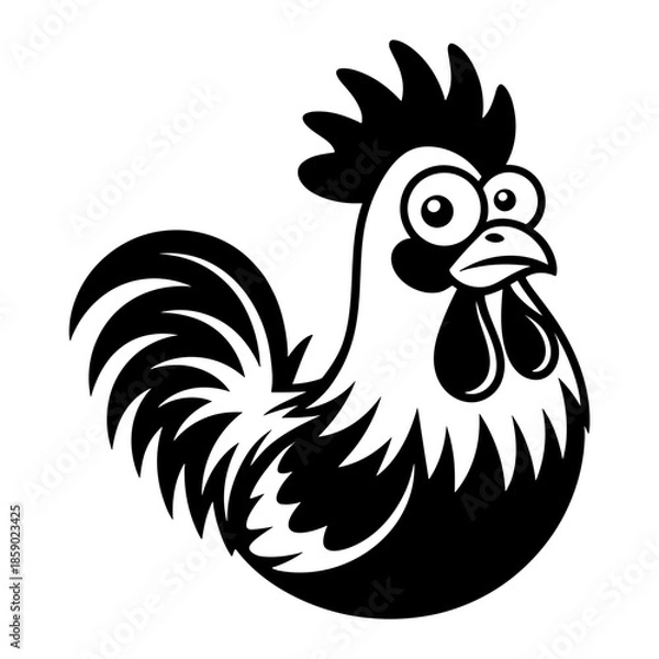 Obraz Suspicious Cartoon Rooster