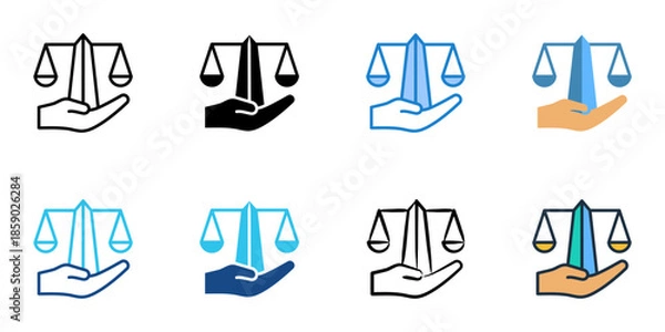 Fototapeta Legal consulting icons set multiple style collection. Editable stroke 
