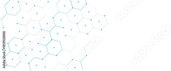 Obraz Vector modern tech hexagon network corner background