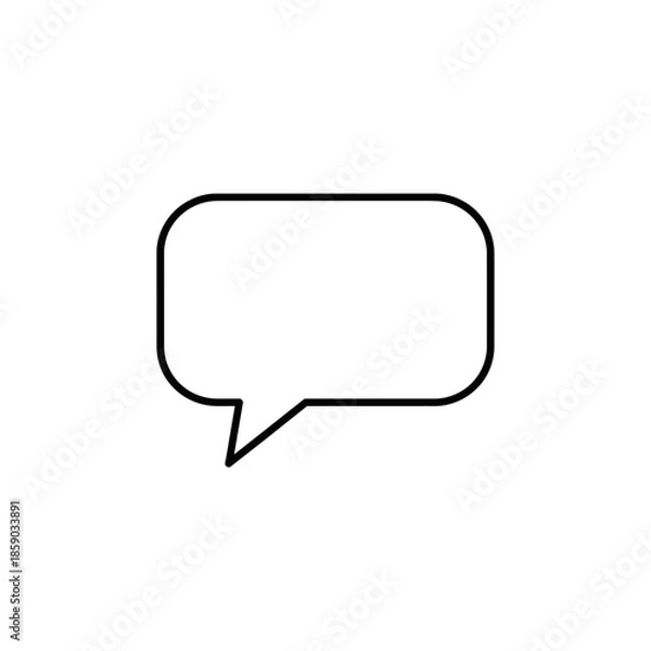 Obraz Empty speech bubble icon, communication symbol, isolated on white background