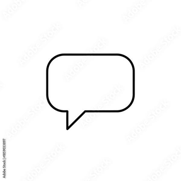 Obraz Empty Speech Bubble Icon, Communication Symbol, Message Outline on White Background