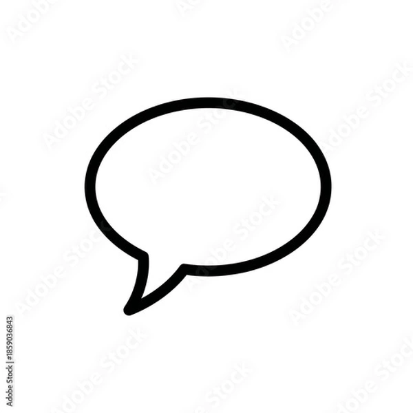 Obraz Simple outline speech bubble icon, empty text box, communication symbol, graphic element