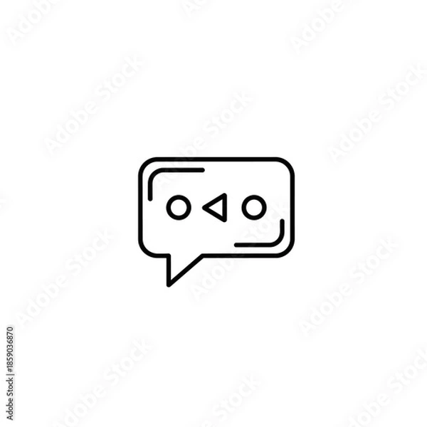 Obraz Simple Speech Bubble Icon with Geometric Face - Communication Icon