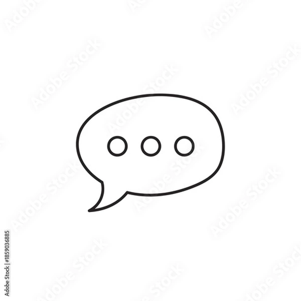 Obraz Simple speech bubble icon with three dots, representing conversation or thinking