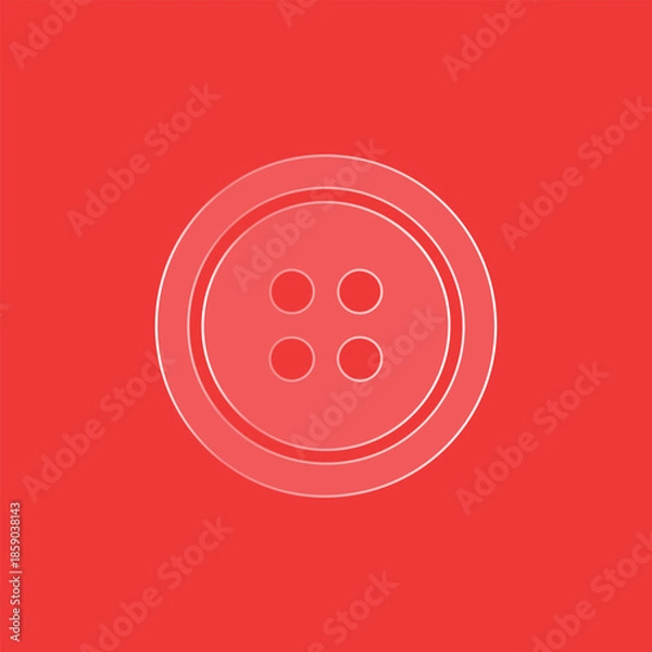 Obraz Button Line Icon on Red Background