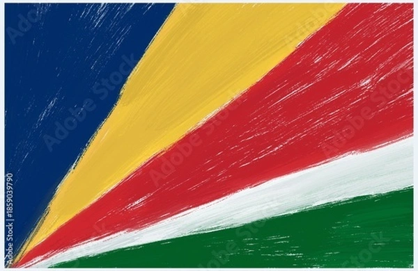 Obraz Seychelles flag with paint strokes