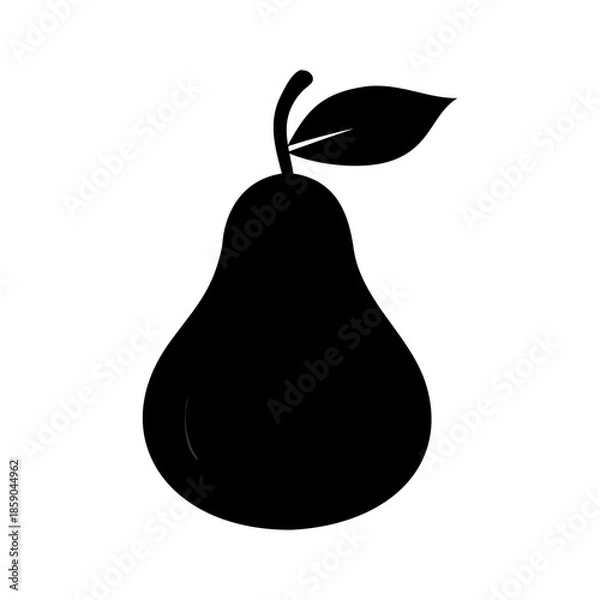 Fototapeta A pear icon bold outline vector illustration design