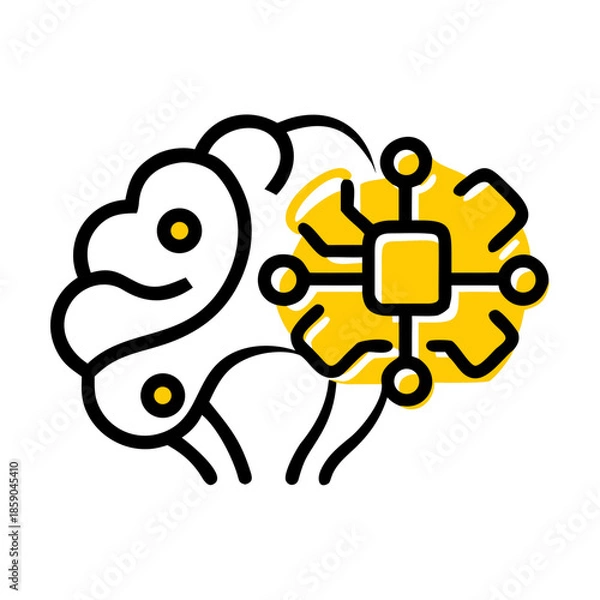 Fototapeta Human brain with ai integration