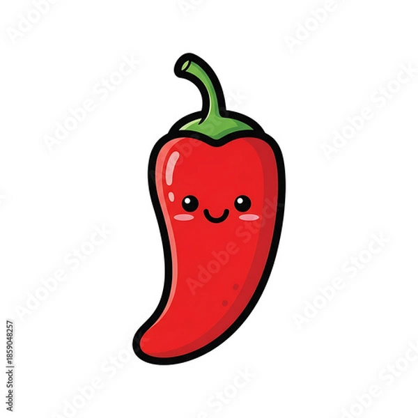 Fototapeta Cute Red Chili Pepper. (5)