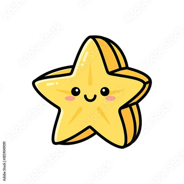 Fototapeta Cute Starfruit Cartoon.
