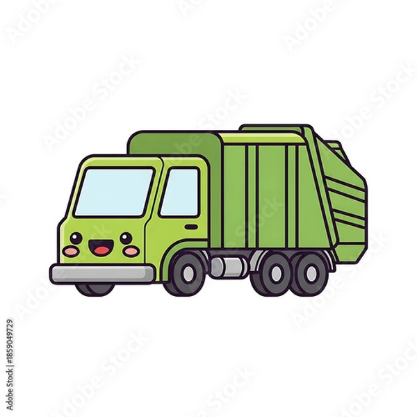 Fototapeta Cute Garbage Truck. (6)