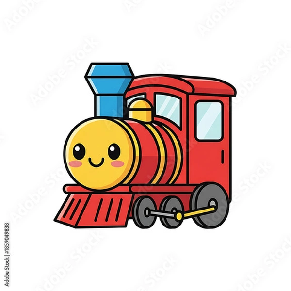 Fototapeta Cartoon Train Engine. (1)
