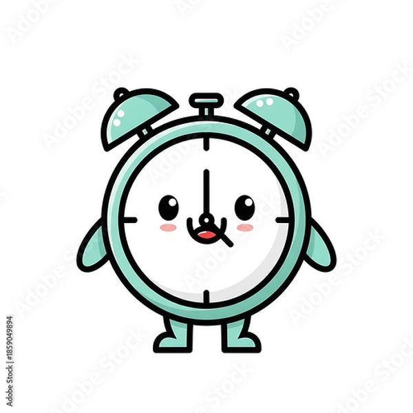 Fototapeta Cute Clock Character. (4)