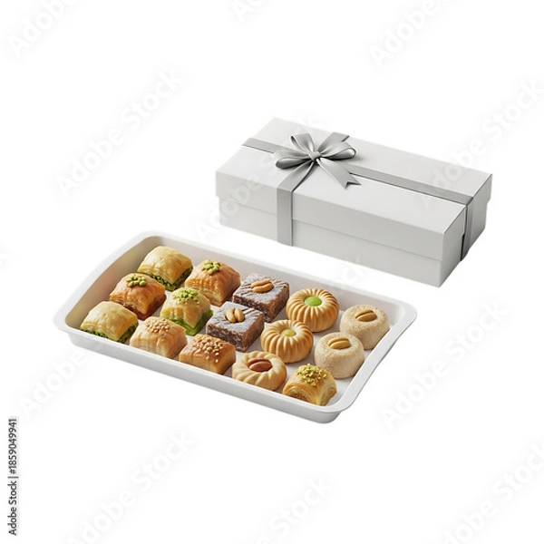Fototapeta Assorted baklava pastries in gift box