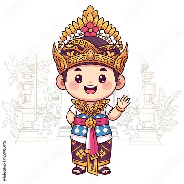 Fototapeta Bali Boy Waving.