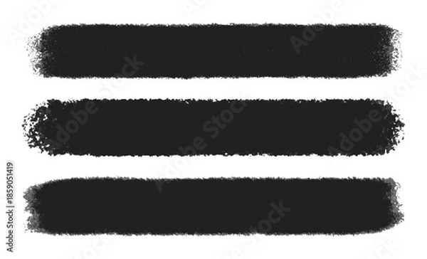 Obraz Black Grunge Paint Brush Stroke Vector Banners