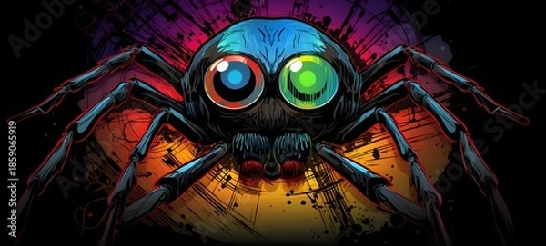 Fototapeta spider vector illustration t-shirt design ,generative AI