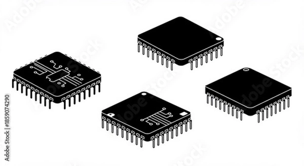 Fototapeta computer chip on white background