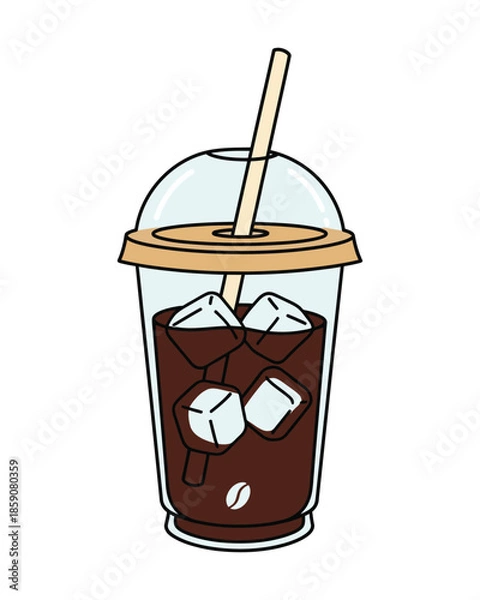 Obraz iced coffee tshirt vector illustration design