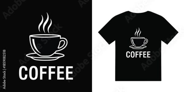 Obraz black coffee tshirt vector illustration design