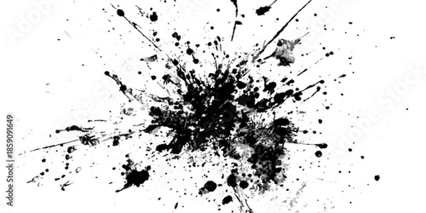 Obraz Vector black Ink splatter distressed texture design 