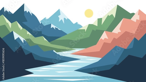 Obraz mountain landscape vector illustration
