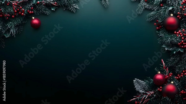 Obraz Christmas decoration backdrop with copy space.