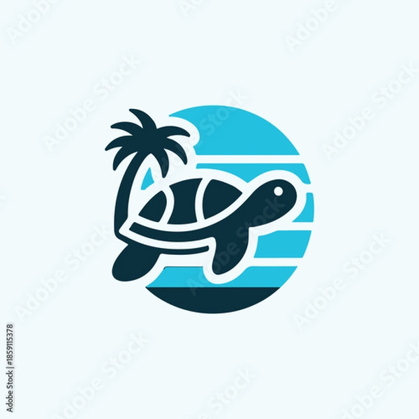 Obraz Tropical Turtle Logo