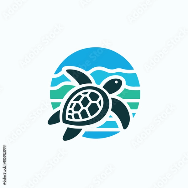 Obraz Tropical Turtle Logo