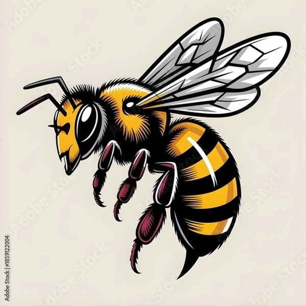 Fototapeta bee on a white background