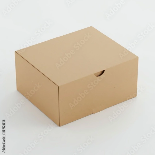 Obraz Brown cardboard box with transparent background