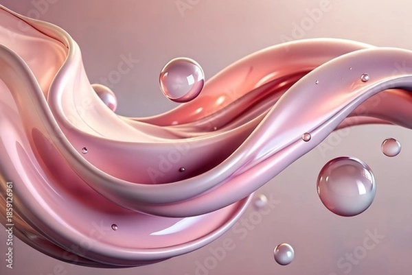 Obraz Abstract Soft Pink Liquid Background with Flowing Texture Design