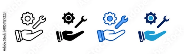 Obraz service icon set multiple style collection