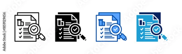 Obraz asset audit icon set multiple style collection