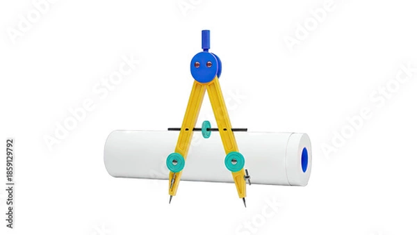 Obraz Compass and Paper Roll