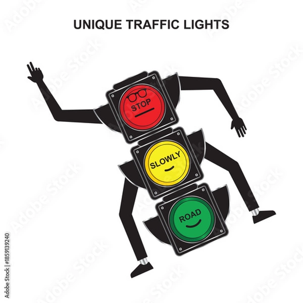 Obraz UNIQUE TRAFFIC LIGHT CARTOON VECTOR