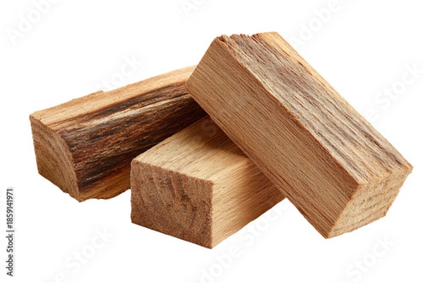 Obraz Stacked Firewood Logs on White Background