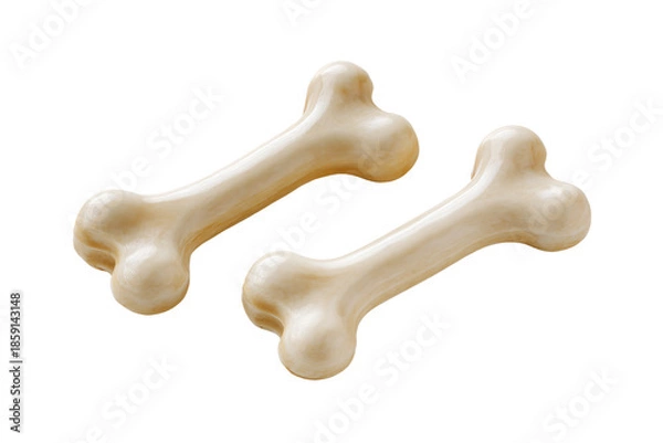 Obraz Two Dog Bones on White Background