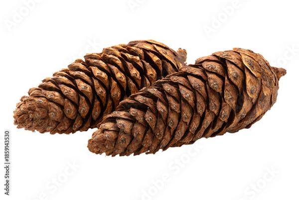 Obraz Close-up of Pine Cones on White Background