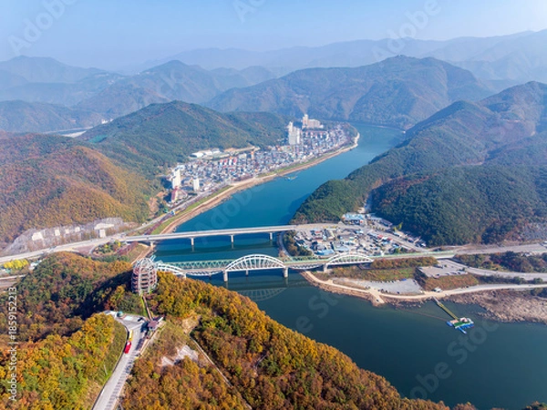 Obraz 충북 단양군 만천하스카이워크의 가을 풍경