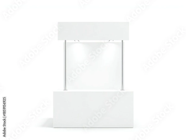 Fototapeta Minimalist display stand with transparent shelves