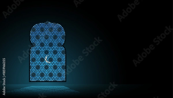 Obraz islamic background with arabic arch windows