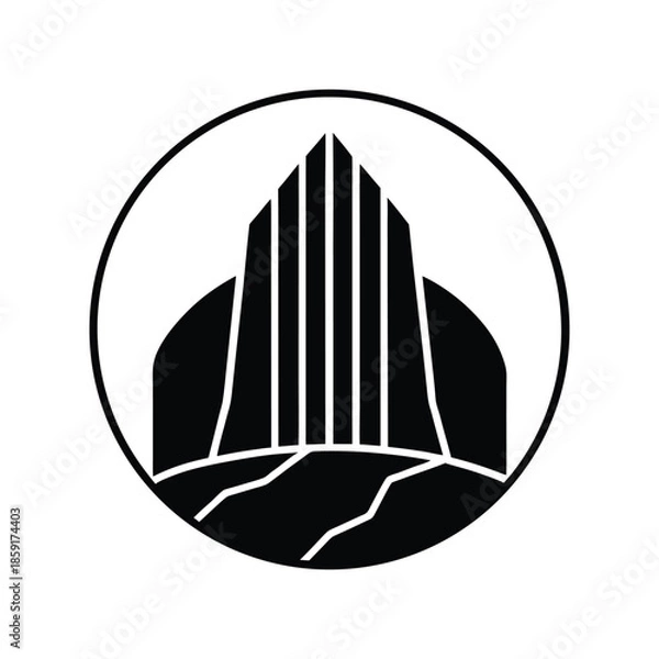 Obraz silver waterfall nature icon