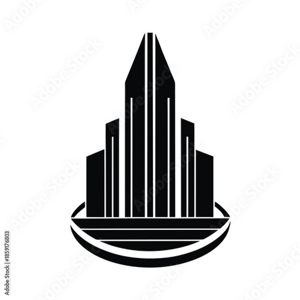 Obraz skyscraper reflection city background