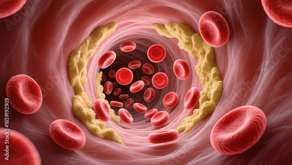 Fototapeta Plaque in blood vessel.