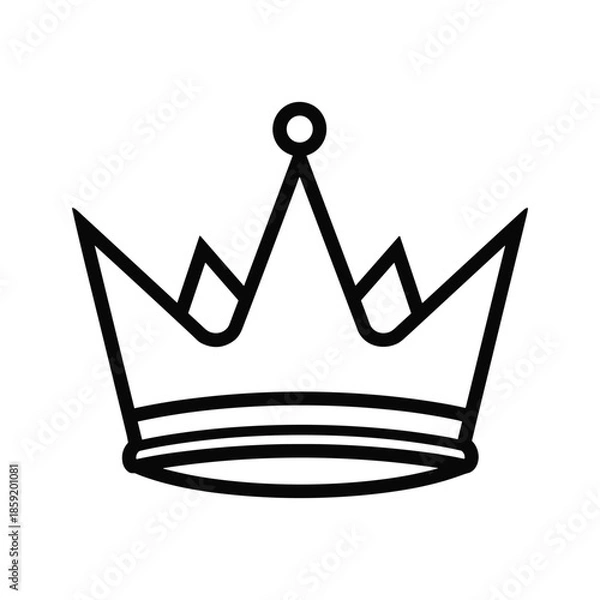 Obraz Black Crown Icon Simple Design Element