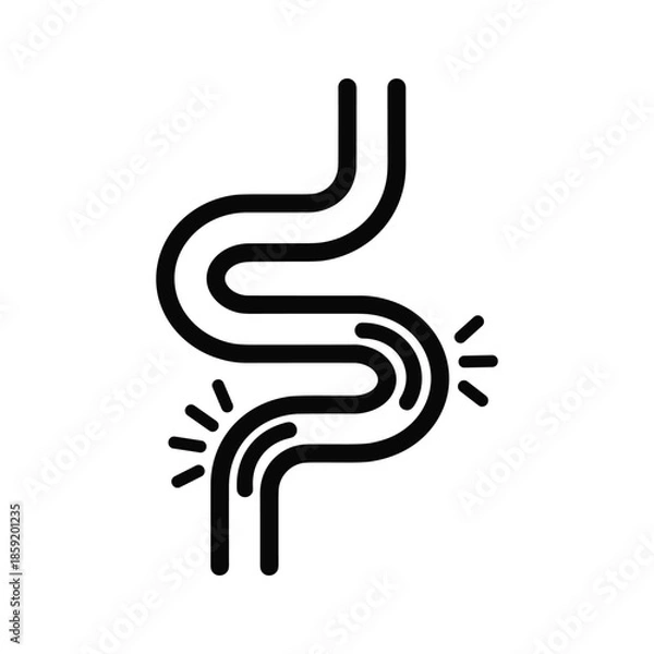 Obraz Stomach pain concept simple icon